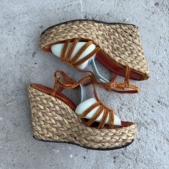 Vintage YSL Velvet Strappy platforms - Picture 2 of 12